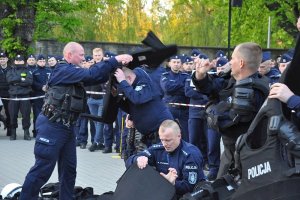 Zakładanie ochraniacza klatki piersiowej.