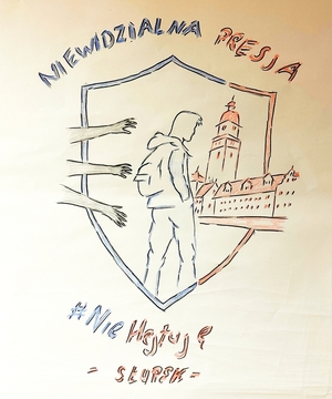Plakaty przygotowane przez policjantów.