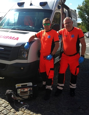 Reprezentanci SP Słupsk, od lewej: podkom. Andrzej Pawlukanis, mł.asp. Paweł Kaczmarski.