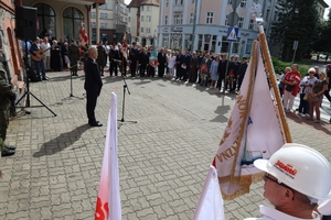 Uroczystości przy ulicy Jedności Narodowej.