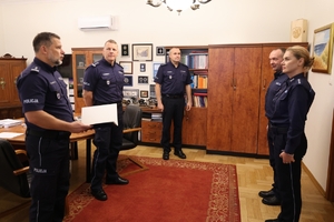 Spotkanie jubilatów w gabinecie Komendanta Szkoły.